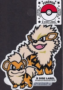 Pokemon Growlithe & Arcanine B-Side Label Japanese Premium Art Sticker New - Picture 1 of 3