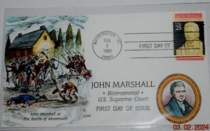 VTG, COLLINS CACHET FIRST DAY COVER "JOHN MARSHALL - 200th SCOTUS," 02-02-1990 - Picture 1 of 3