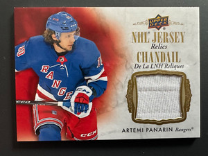 2020-21 UD Tim Hortons Jersey Relics WHITE Artemi Panarin Card #J-AP
