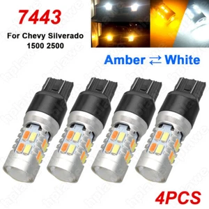 4X 7440 7443 7444 LED White/Amber Switchback Turn Signal Light DRL Parking Bulbs - Picture 1 of 10