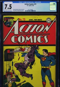 CÓMICS DE ACCIÓN #73 - CGC-7.5, OW-W - Superman - Edad de Oro - Imagen 1 de 3