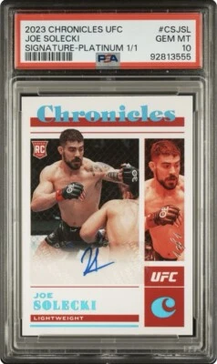 2023 Chronicles UFC Joe Solecki Signature Platinum Rookie 1/1 PSA 10  - Image 1 of 2