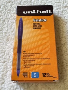 Uniball Gelstick Pen, Stick, Medium 0.7mm, Blue Ink, 1 Dozen - 69055 - Picture 1 of 1