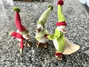 Tii Collections Ente Christbaumschmuck 3 tlg Set Holzoptik Resin Enten - Bild 1 von 6