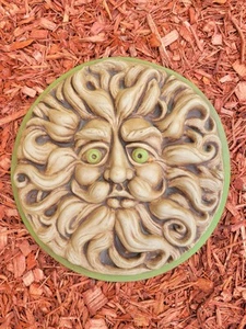 Terra Cotta Old Man Wind Wall Hanging Decor Garden Plaque 14” - Picture 1 of 6