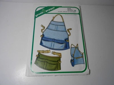 F859 Green Pepper Sewing Pattern Work Apron and Tool Belt UNCUT - Image 1 of 2