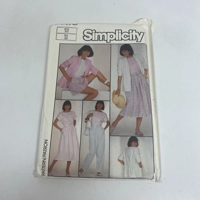 Vintage Simplicity Sewing Pattern 7490 Pants Shorts Skirt Top Size 6-16 - Image 1 of 4