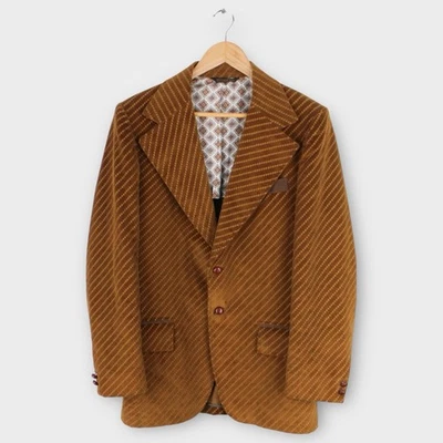 Vintage 1970s Brown Corduroy Blazer Men’s 42 Greenberger’s Retro Jacket - Image 1 of 4
