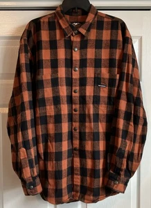 Herren Harley Davidson Flanell Hemd Shacket Orange Schwarz Buffalo Kariert Gr. L EUC - Bild 1 von 8
