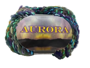 Hilos Euro Aurora #207 verde azulado púrpura lana mezcla nailon madejas de hilo NUEVO - Imagen 1 de 4
