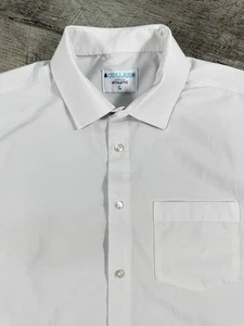 &Collar Range Slim Fit Solid Spread Collar 3D Stretchy Dress Shirt White Large - Picture 1 of 12