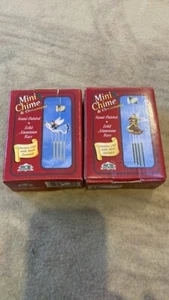 2er Set Mini Glockenspiel Engel Ornamente handbemalt Saugnapf mit Haken Neu in Boxen - Bild 1 von 11
