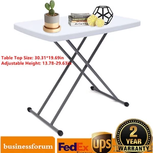 Portable Indoor Outdoor Folding Table Picnic Adjustable Height Camping Table - Picture 1 of 24