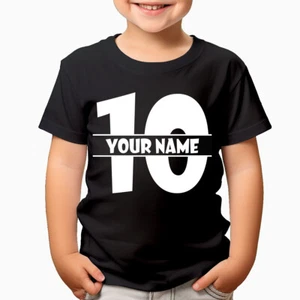 Personalised Any Name & Number Birthday Party Boys Girls Kids T-Shirts #TA-147 - Picture 1 of 5