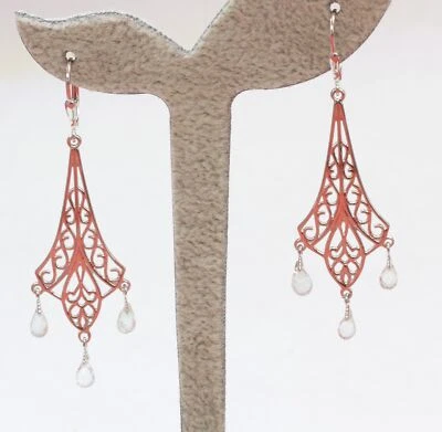 Romantica 3,75 Carati Prasiolite Orecchini Pendenti 925 Argento Gancio Verde - Immagine 1 di 4