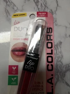 L.A. Colors Lip Gloss & Lipstick Duo BLC823 in * FLUSHED * Moisture & Shine BNIP - Picture 1 of 8