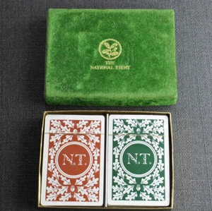 VINTAGE NATIONAL TRUST PLAYING CARDS - UNOPENED - NEW IN ORIGINAL BOX - 2 DECKS - Picture 1 of 2