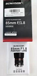 85mm F1.8 - F2.2 Portrait Medium Telephoto Mirrorless Lens for Canon RF New - OB - Picture 1 of 7