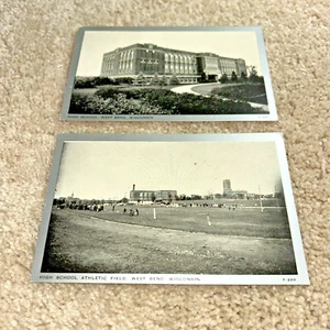 2 - WEST BEND WISCONSIN HIGH SCHOOL Foto Postkarte HIGH SCHOOL & SPORTPLATZ - Bild 1 von 5