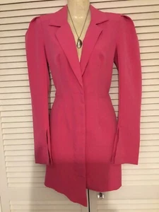 I SAW IT FIRST Hot Pink Stretch Jacket Dress Size 4 (4/6) - Picture 1 of 14
