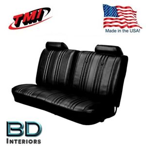 1969 Chevy El Camino Front Bench Seat Upholstery Black Made in USA by TMI
