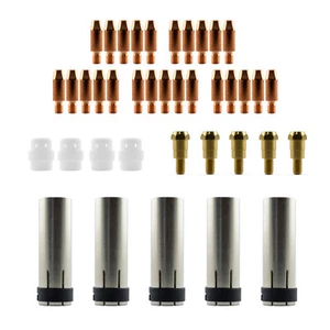 MIG MB24 39 Piece KIT- 0.9mm - Binzel Style - Shroud - Contact Tip - Nozzle SB24 - Picture 1 of 6