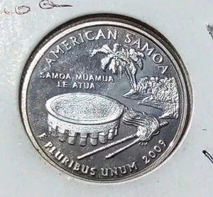 2009 S American Samoa Quarter Blue Toned Proof - Picture 1 of 2