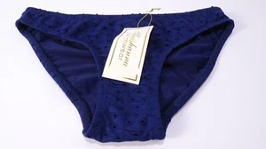 Shoshanna Women's Eyelet Bikini Bottom Sz S NWT 89 NAVY BLUE - Picture 1 of 15