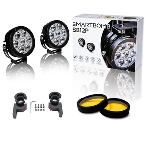 KIT FOCO LED ADICIONAL 120W 12000LUMEN SB12P MOTO + SOPORTES TUBULARES - Picture 1 of 21