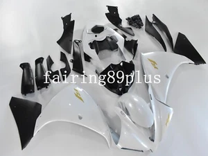 Pearl White Black ABS Injection Pre-drilled Fairing Kit Fit for 2012-2014 YZF R1 - Picture 1 of 7