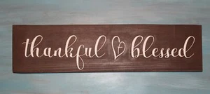 Wall Sign Plaque (Thankful & Blessed) - Picture 1 of 6