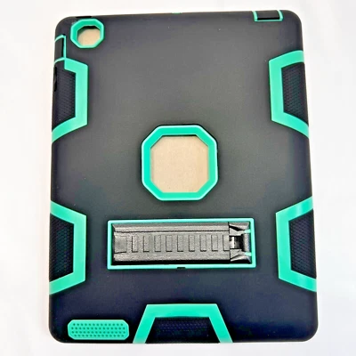 For Apple iPad 2/3/4 Case 7.9-inch Shockproof Heavy Duty Black & Teal - Image 1 of 4