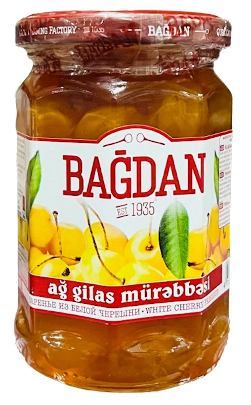 BAGDAN СОХРАНИТЬ БЕЛУЮ ВИШНЮ 400GR сделано в Азербайджане Варене - Изображение 1 из 1