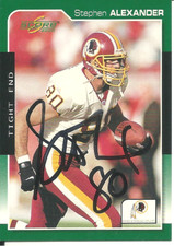 Stephen Alexander Washington Redskins/ Oklahoma Personally Autographed Card