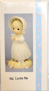 Precious Moments He Loves Me Figurine Girl With Flower 524263 1990 - Picture 1 of 3