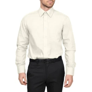 Men's Berlioni Solid Button Up Spread Collar Work Long Sleeve Dress Shirt - Picture 1 of 206