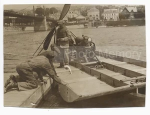 Le Comte de Lambert et Paul Tissandier sur hydroglisseur - Photo vintage 1913 - Imagen 1 de 3