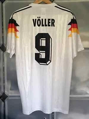 Germany Home Retro Jersey Rudi Völler 9 Soccer Jersey World Cup Italia 1990 Size XL - Image 1 of 2