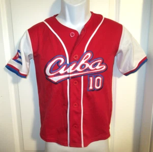 Boys Daring #10 Cuba National Team Button-Down Baseball Jersey sz. 6 EUC - Picture 1 of 4