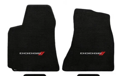 NEW! BLACK FLOOR MATS 2011-2023 Dodge Charger w/ Dodge Embroidered Logo 2 WD - Image 1 of 4