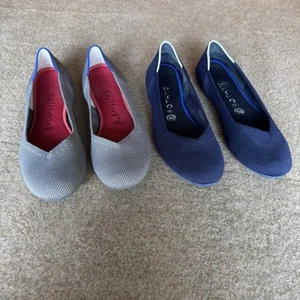 (2) Rothy’s The flache runde Zehenpartie Ballerinas grau/blau Slipper Damengröße 9,5 - Bild 1 von 6