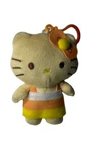 Hello Kitty Halloween Candy Corn Dress 4” Mini Plush Dangler Sanrio Japan - Picture 1 of 2