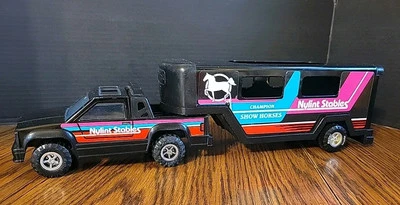 Nylint Stables Ford Pickup Truck & Show Horse Trailer 16.5" Pressed Steel 80s - Image 1 of 4