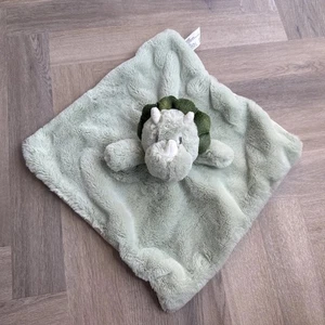kellytoy green With Rattle Doudou Comforter dinosaur rhino contort blanket soft - Picture 1 of 13