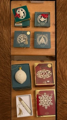 Holiday Lenox Christmas Ornaments, Lot of 8. Mixed Years & Holiday Assortment - Image 1 of 4
