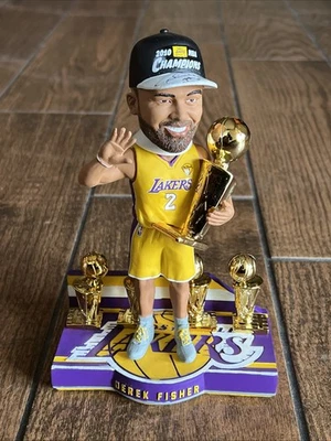 DEREK FISHER SIGNED LAKERS 5X CHAMPION LIMITED EXCLUSIVE FOCO BOBBLEHEAD PSA  - Image 1 of 4