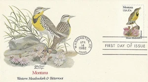 Enveloppe Philatélique 1982 Oiseaux & Fleurs des 50 Etats Montana - Foto 1 di 2