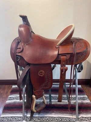 Colorado Saddlery 1997 15,5" A Fork Western Ranching Roping Saddle Foto 1 de 4
