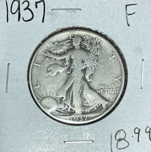 1937-P WALKING LIBERTY SILVER HALF DOLLAR~ FINE ~NICE COIN~ - Picture 1 of 2