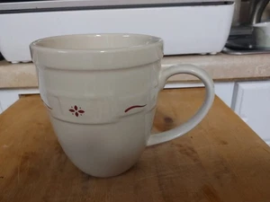 Longaberger Pottery 1 Jumbo Ivory Red Coffee Tea Mug - Picture 1 of 3